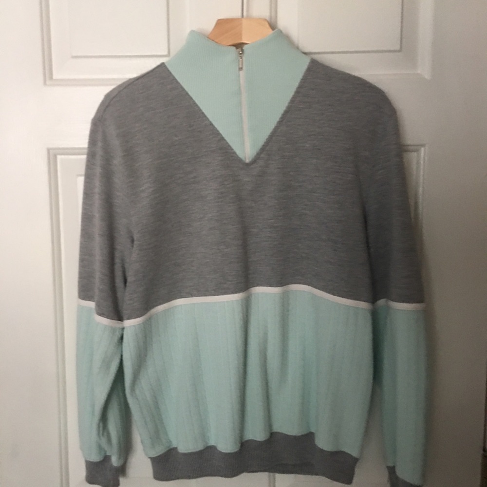 Vtg Draper’s & Damons Long Sleeve Mock Turtleneck Sweater M Cable knit Jersey.